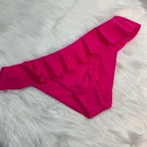 NWOT Tori Praver Pink Ruffle Bikini Bottom